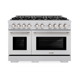 48 in. 6.7 cu. ft. Select Double Oven Dual Fuel Range with 8 Burner Gas Cooktop - (HDR48) -