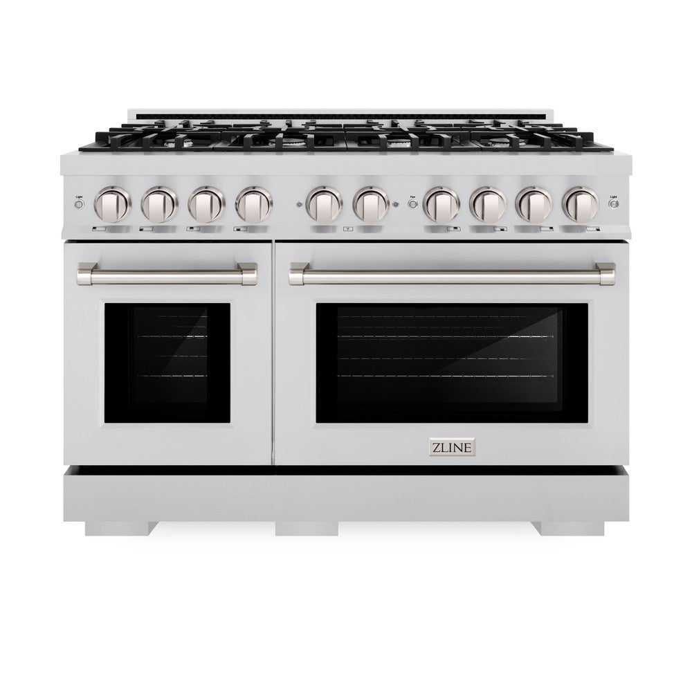 48 in. 6.7 cu. ft. Select Double Oven Dual Fuel Range with 8 Burner Gas Cooktop - (HDR48) -