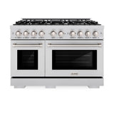 48 in. 6.7 cu. ft. Select Double Oven Dual Fuel Range with 8 Burner Gas Cooktop - (HDR48) -