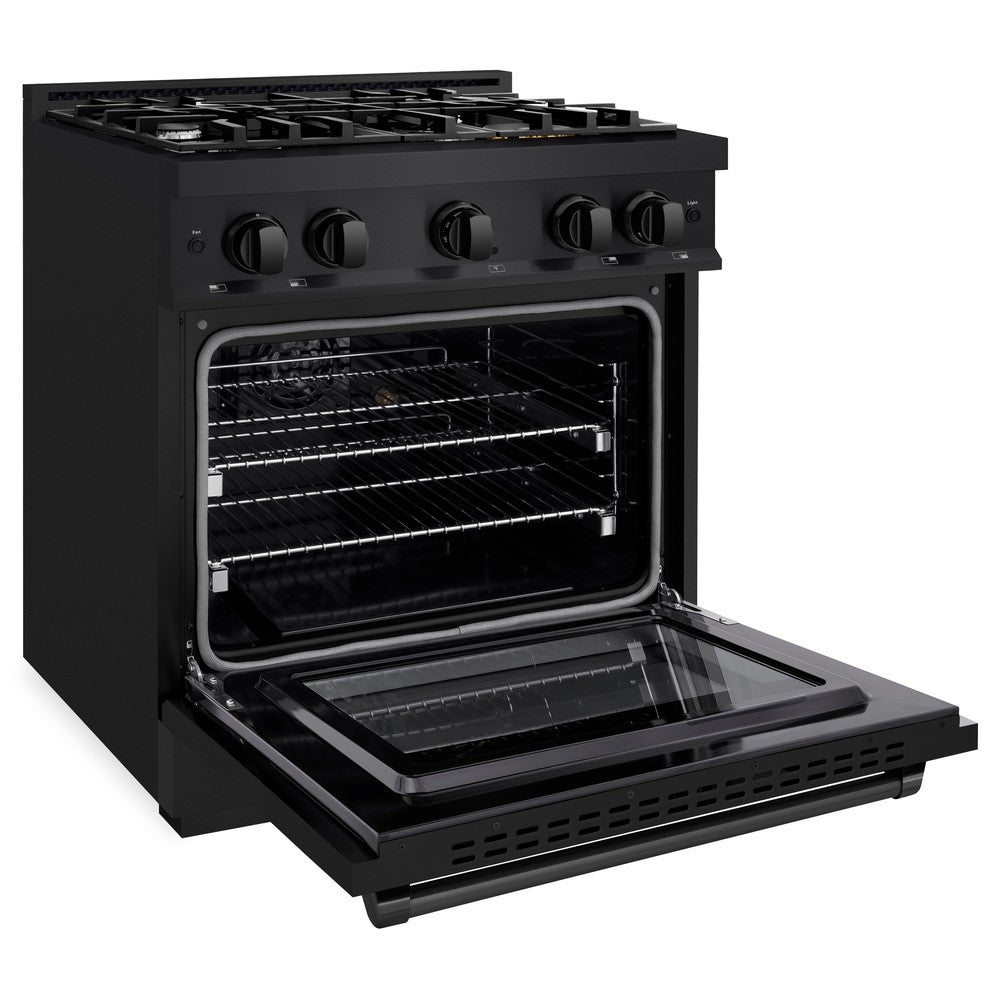 30 in. 4.2 cu. ft. Select Dual Fuel Range with 4 Burner Gas Cooktop and Electric Convection Oven - (HDRB30) -