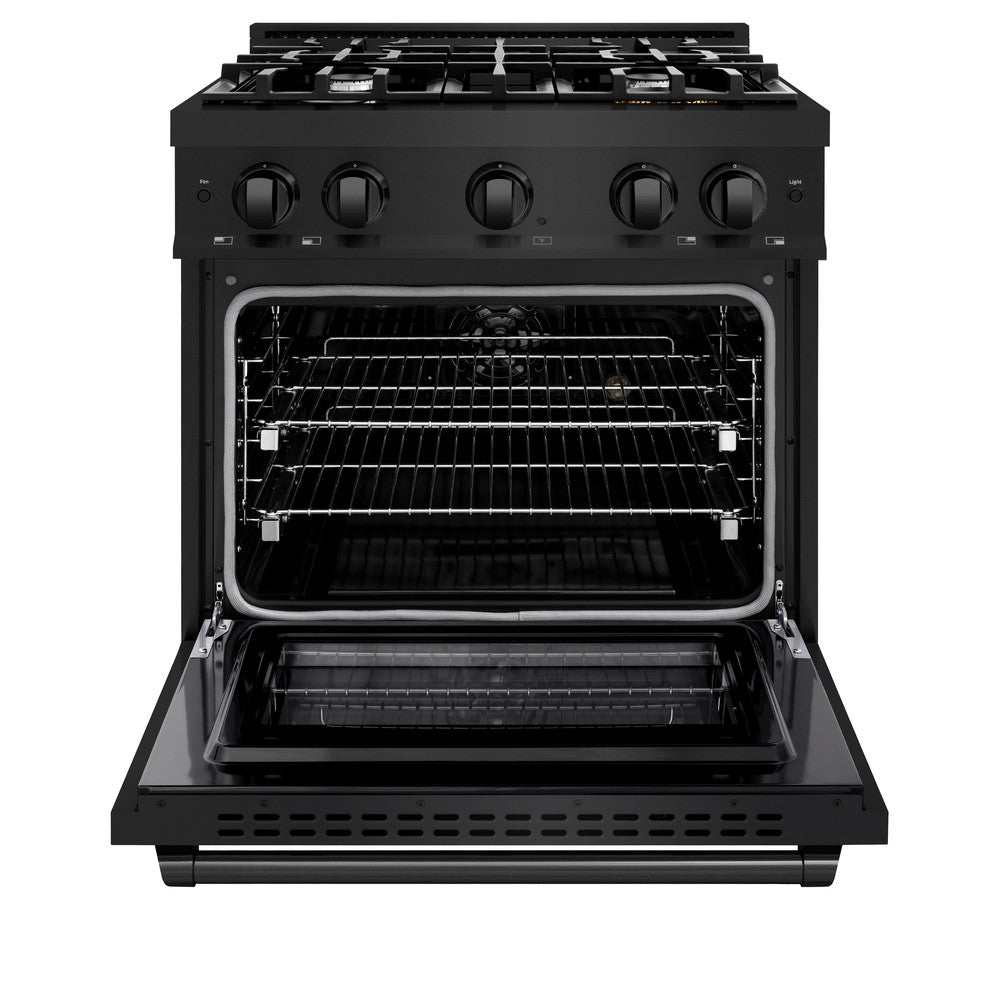30 in. 4.2 cu. ft. Select Dual Fuel Range with 4 Burner Gas Cooktop and Electric Convection Oven - (HDRB30) -