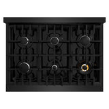 36 in. 5.2 cu. ft. Select Dual Fuel Range with 6 Burner Gas Cooktop and Electric Convection Oven - (HDRB36) -