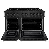 48 in. 6.7 cu. ft. Select Double Oven Dual Fuel Range with 8 Burner Gas Cooktop - (HDRB48) -