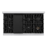 ZLINE 48 in. 6.7 cu. ft. Select Double Oven Dual Fuel Range with 8 Burner Gas Cooktop in Stainless Steel with Black Matte Doors (HDR-BLM-48) - (HDRBLM48) -