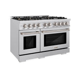 ZLINE 48 in. 6.7 cu. ft. Select Double Oven Dual Fuel Range in Stainless Steel with 8 Brass Burners (HDR-BR-48) - (HDRBR48) -
