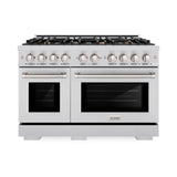 ZLINE 48 in. 6.7 cu. ft. Select Double Oven Dual Fuel Range in Stainless Steel with 8 Brass Burners (HDR-BR-48) - (HDRBR48) -