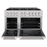 ZLINE 48 in. 6.7 cu. ft. Select Double Oven Dual Fuel Range in Stainless Steel with 8 Brass Burners (HDR-BR-48) - (HDRBR48) -