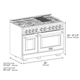 Autograph Edition 48 in. 6.7 cu. ft. Select Double Oven Dual Fuel Range with 8 Burner Gas Cooktop - (HDRBZ48CB) -