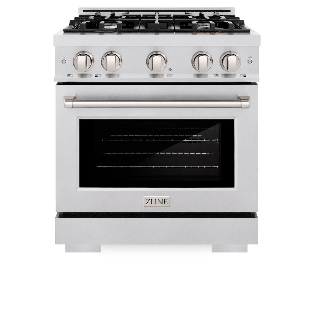30 in. 4.2 cu. ft. Select Dual Fuel Range with 4 Burner Gas Cooktop and Electric Convection Oven - (HDRS30) -