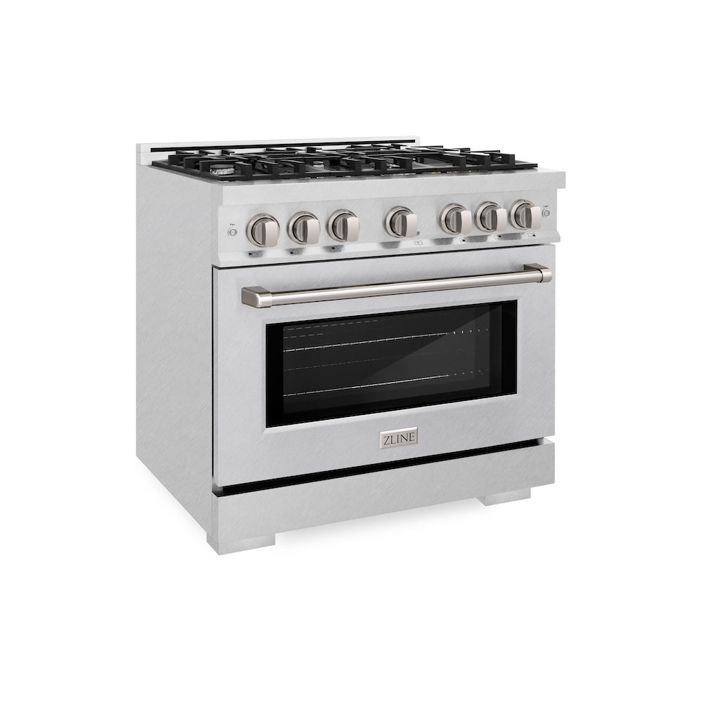 36 in. 5.2 cu. ft. Select Dual Fuel Range with 6 Burner Gas Cooktop and Electric Convection Oven - (HDRS36) -