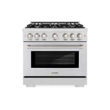 36 in. 5.2 cu. ft. Select Dual Fuel Range with 6 Burner Gas Cooktop and Electric Convection Oven - (HDRS36) -