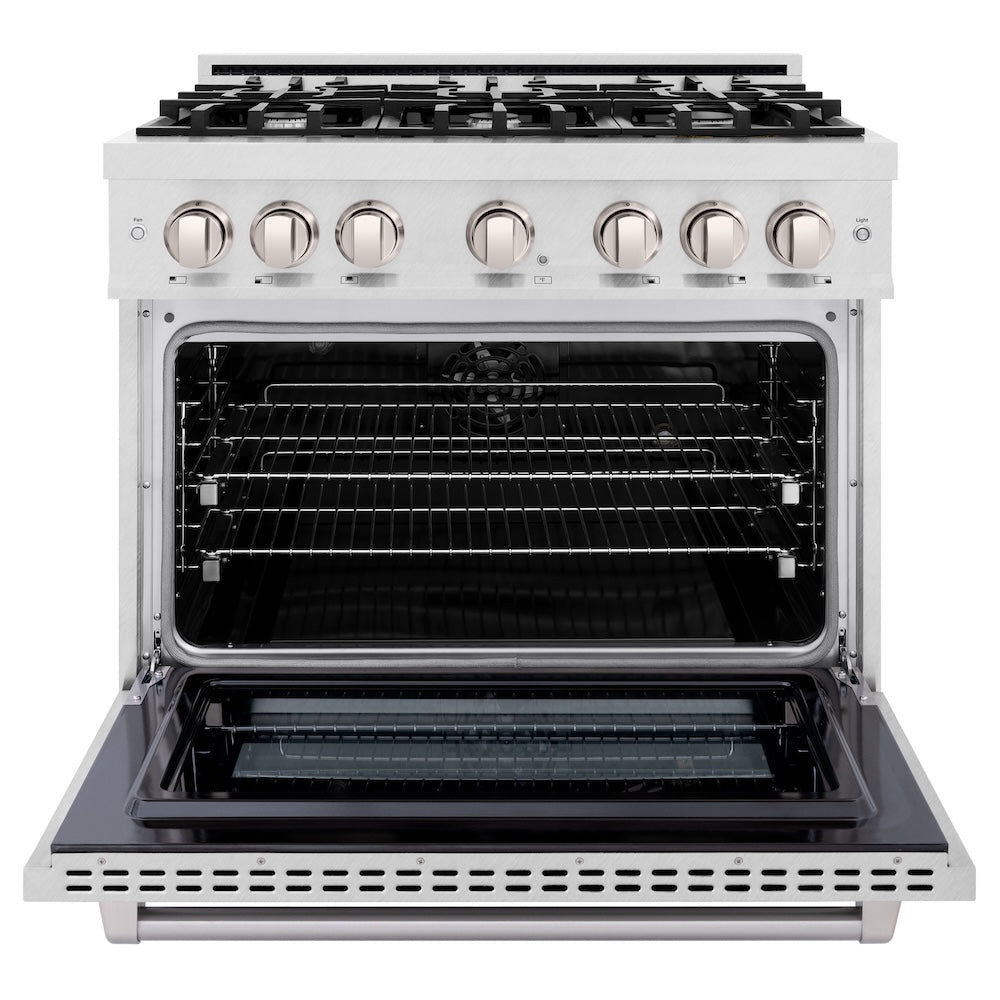 36 in. 5.2 cu. ft. Select Dual Fuel Range with 6 Burner Gas Cooktop and Electric Convection Oven - (HDRS36) -