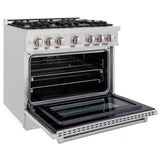 36 in. 5.2 cu. ft. Select Dual Fuel Range with 6 Burner Gas Cooktop and Electric Convection Oven - (HDRS36) -