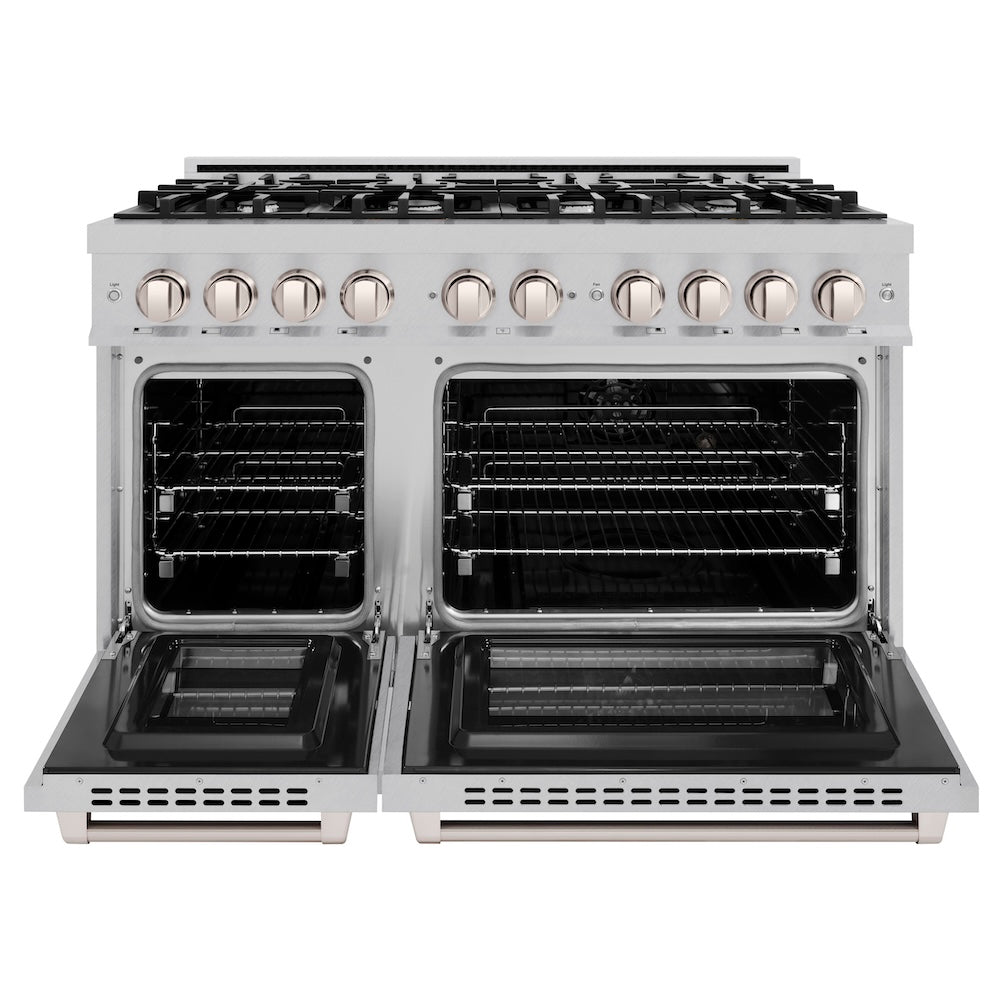 48 in. 6.7 cu. ft. Select Double Oven Dual Fuel Range with 8 Burner Gas Cooktop - (HDRS48) -