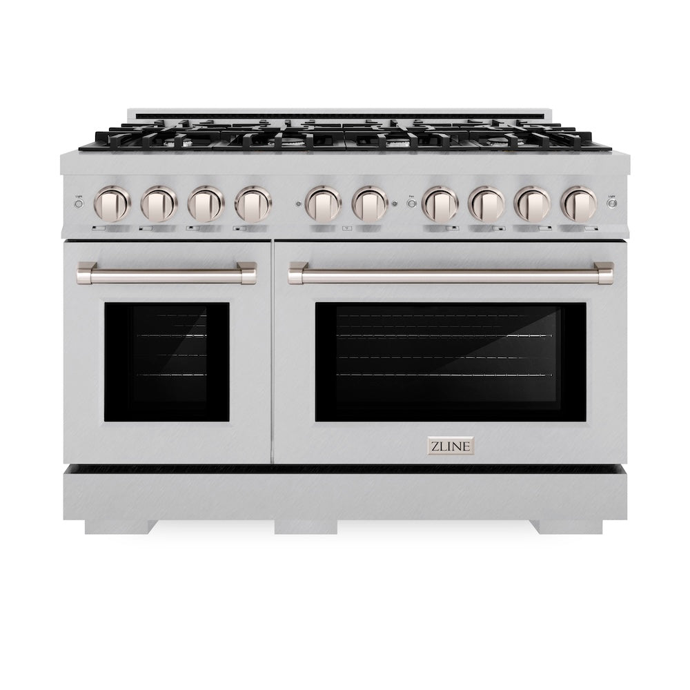 48 in. 6.7 cu. ft. Select Double Oven Dual Fuel Range with 8 Burner Gas Cooktop - (HDRS48) -