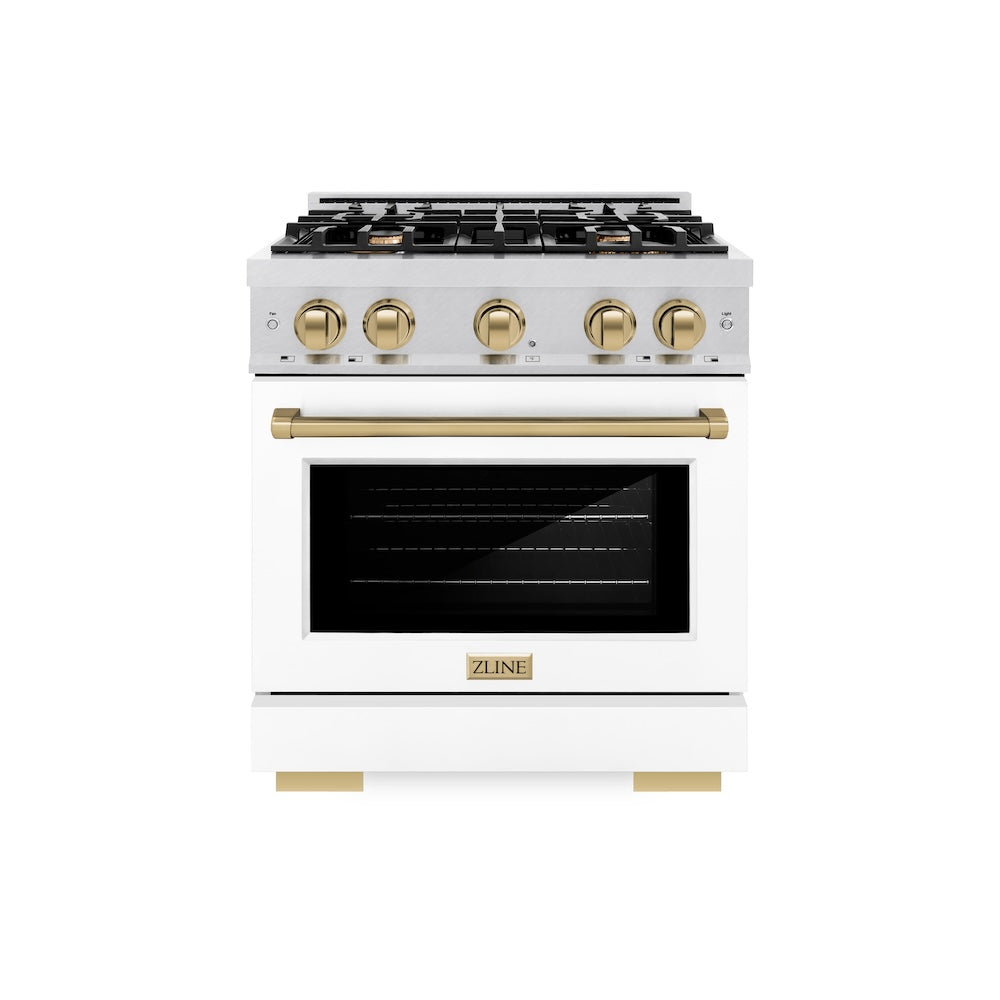 Autograph Edition 30 in. 4.2 cu. ft. Select Dual Fuel Range with 4 Burner Gas Cooktop and Electric Convection Oven - (HDRSZWM30CB) -