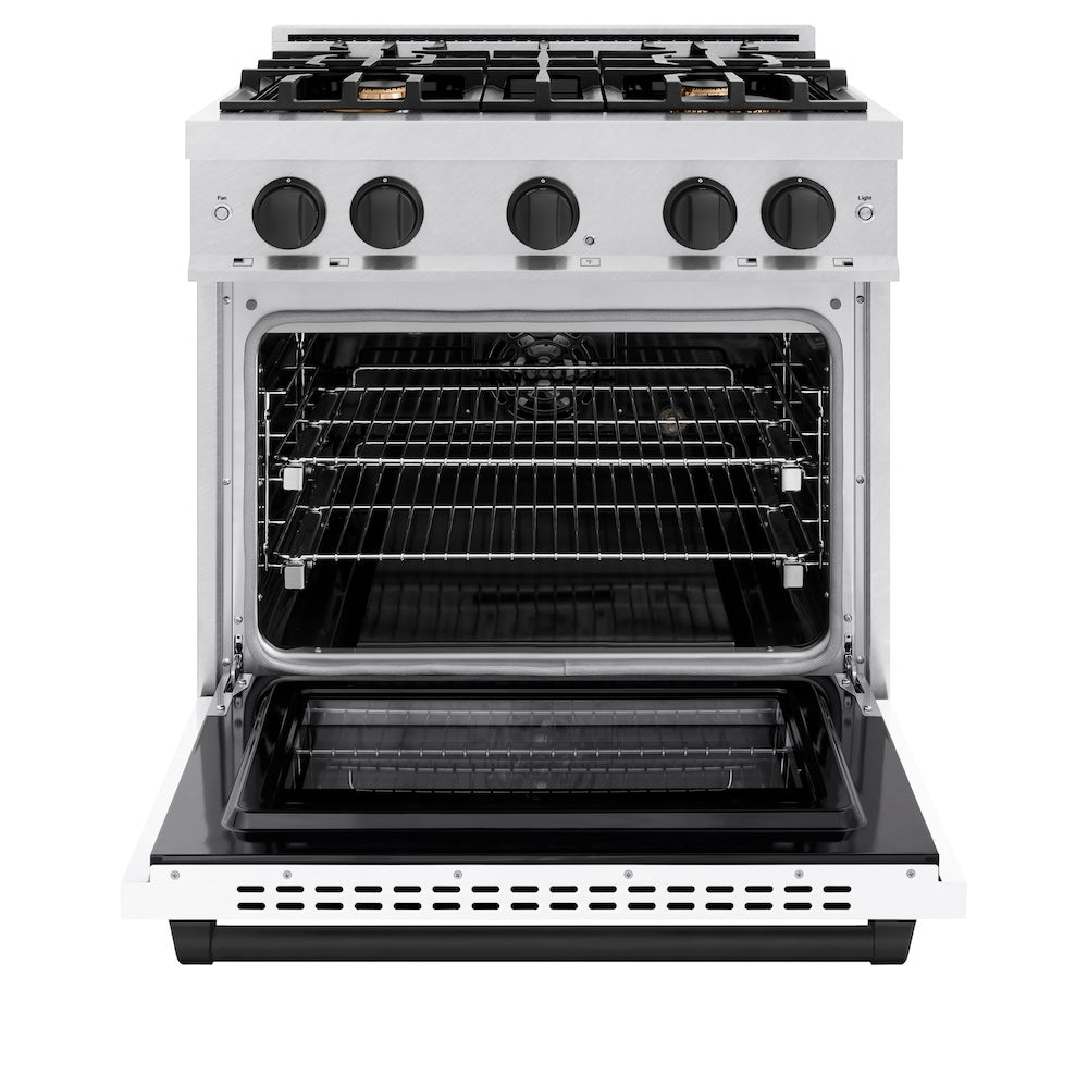 Autograph Edition 30 in. 4.2 cu. ft. Select Dual Fuel Range with 4 Burner Gas Cooktop and Electric Convection Oven - (HDRSZWM30MB) -