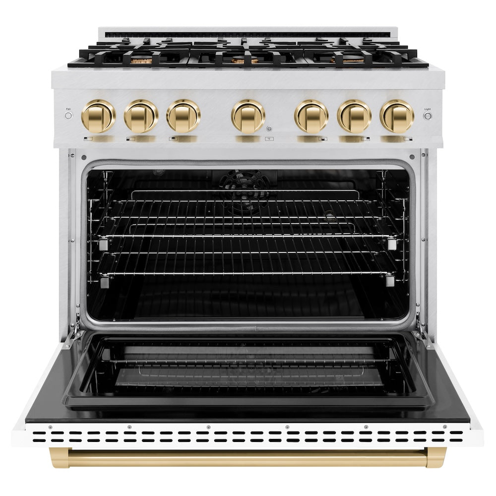 Autograph Edition 36 in. 5.2 cu. ft. Select Dual Fuel Range with 6 Burner Gas Cooktop and Electric Convection Oven - (HDRSZWM36G) -