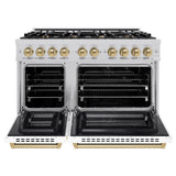 Autograph Edition 48 in. 6.7 cu. ft. Select Double Oven Dual Fuel Range with 8 Burner Gas Cooktop - (HDRSZWM48CB) -