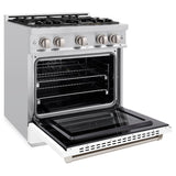 ZLINE 30 in. 4.2 cu. ft. Select Dual Fuel Range with 4 Burner Gas Cooktop and Electric Convection Oven in Stainless Steel with White Matte Door (HDR-WM-30) - (HDRWM30) -