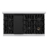 ZLINE 48 in. 6.7 cu. ft. Select Double Oven Dual Fuel Range with 8 Burner Gas Cooktop in Stainless Steel with White Matte Doors (HDR-WM-48) - (HDRWM48) -
