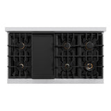 ZLINE Autograph Edition 48 in. 6.7 cu. ft. Select Double Oven Dual Fuel Range with 8 Burner Gas Cooktop in Stainless Steel and Polished Gold Accents (HDRZ-48-G) - (HDRZ48G) -