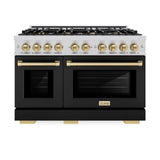 Autograph Edition 48 in. 6.7 cu. ft. Select Double Oven Dual Fuel Range with 8 Burner Gas Cooktop - (HDRZBLM48CB) -