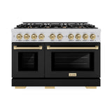 Autograph Edition 48 in. 6.7 cu. ft. Select Double Oven Dual Fuel Range with 8 Burner Gas Cooktop - (HDRZBLM48CB) -