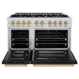 Autograph Edition 48 in. 6.7 cu. ft. Select Double Oven Dual Fuel Range with 8 Burner Gas Cooktop - (HDRZBLM48CB) -