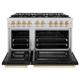 Autograph Edition 48 in. 6.7 cu. ft. Select Double Oven Dual Fuel Range with 8 Burner Gas Cooktop - (HDRZBLM48G) -