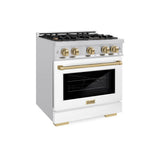 Autograph Edition 30 in. 4.2 cu. ft. Select Dual Fuel Range with 4 Burner Gas Cooktop and Electric Convection Oven - (HDRZWM30CB) -