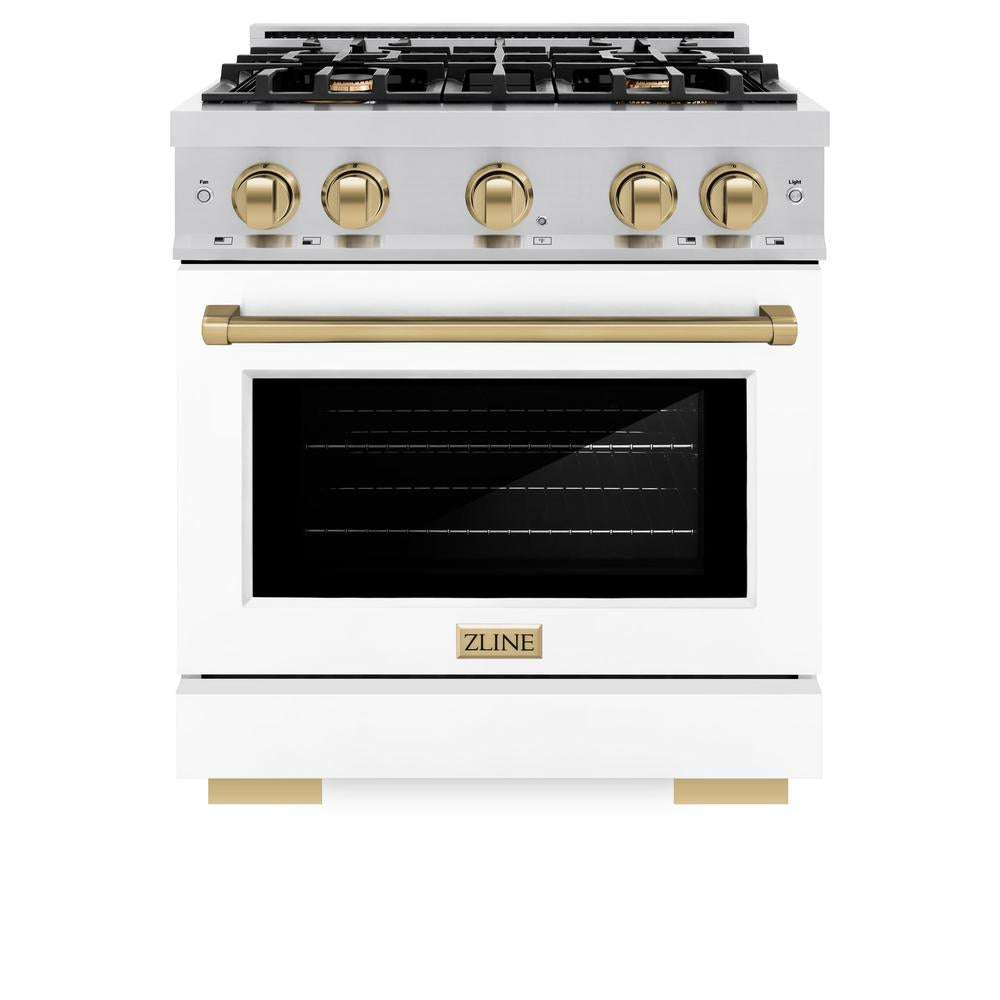 Autograph Edition 30 in. 4.2 cu. ft. Select Dual Fuel Range with 4 Burner Gas Cooktop and Electric Convection Oven - (HDRZWM30CB) -