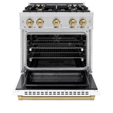 Autograph Edition 30 in. 4.2 cu. ft. Select Dual Fuel Range with 4 Burner Gas Cooktop and Electric Convection Oven - (HDRZWM30CB) -