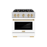 Autograph Edition 30 in. 4.2 cu. ft. Select Dual Fuel Range with 4 Burner Gas Cooktop and Electric Convection Oven - (HDRZWM30G) -