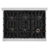 Autograph Edition 36 in. 5.2 cu. ft. Select Dual Fuel Range with 6 Burner Gas Cooktop and Electric Convection Oven - (HDRZWM36MB) -