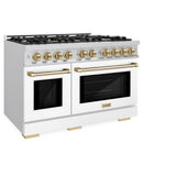Autograph Edition 48 in. 6.7 cu. ft. Select Double Oven Dual Fuel Range with 8 Burner Gas Cooktop - (HDRZWM48CB) -