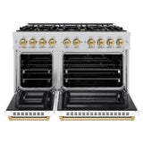 Autograph Edition 48 in. 6.7 cu. ft. Select Double Oven Dual Fuel Range with 8 Burner Gas Cooktop - (HDRZWM48CB) -