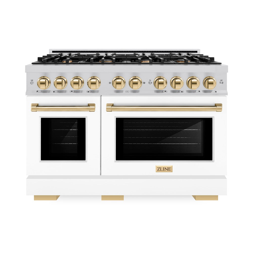 Autograph Edition 48 in. 6.7 cu. ft. Select Double Oven Dual Fuel Range with 8 Burner Gas Cooktop - (HDRZWM48G) -