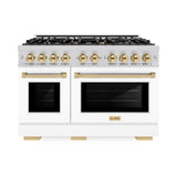 Autograph Edition 48 in. 6.7 cu. ft. Select Double Oven Dual Fuel Range with 8 Burner Gas Cooktop - (HDRZWM48G) -
