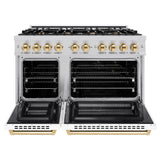 Autograph Edition 48 in. 6.7 cu. ft. Select Double Oven Dual Fuel Range with 8 Burner Gas Cooktop - (HDRZWM48G) -