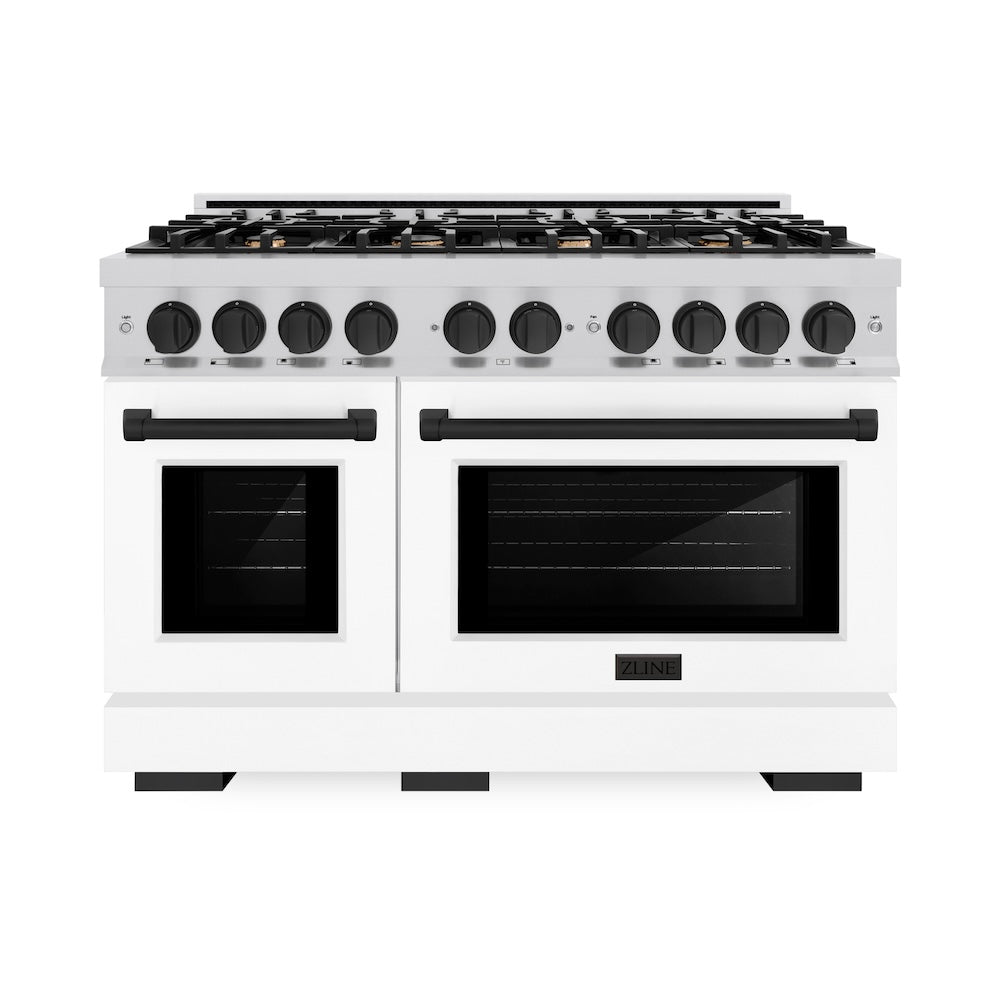 Autograph Edition 48 in. 6.7 cu. ft. Select Double Oven Dual Fuel Range with 8 Burner Gas Cooktop - (HDRZWM48MB) -