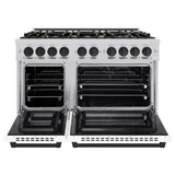 Autograph Edition 48 in. 6.7 cu. ft. Select Double Oven Dual Fuel Range with 8 Burner Gas Cooktop - (HDRZWM48MB) -