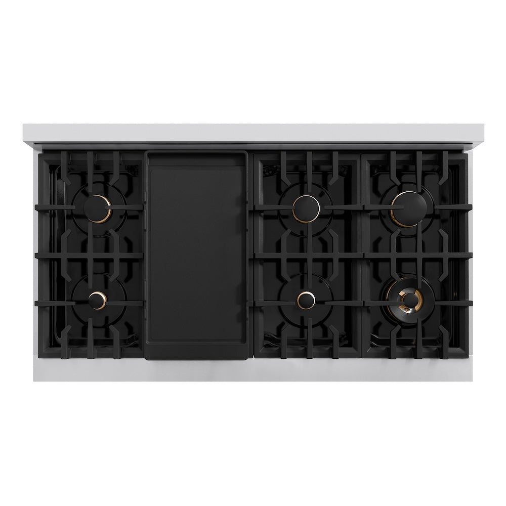 Autograph Edition 48 in. 6.7 cu. ft. Select Double Oven Dual Fuel Range with 8 Burner Gas Cooktop - (HDRZWM48MB) -