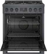 800 Series Dual Fuel Freestanding Range 30" Black Stainless Steel - (HDS8045U) - BOSCH