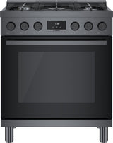 800 Series Dual Fuel Freestanding Range 30" Black Stainless Steel - (HDS8045U) - BOSCH