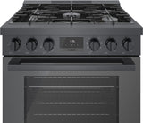 800 Series Dual Fuel Freestanding Range 30" Black Stainless Steel - (HDS8045U) - BOSCH