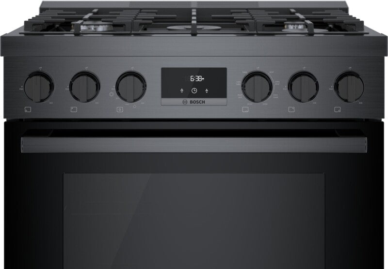 800 Series Dual Fuel Freestanding Range 30" Black Stainless Steel - (HDS8045U) - BOSCH