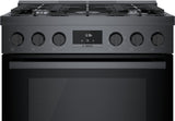 800 Series Dual Fuel Freestanding Range 30" Black Stainless Steel - (HDS8045U) - BOSCH