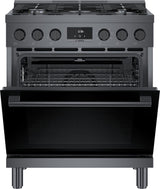 800 Series Dual Fuel Freestanding Range 30" Black Stainless Steel - (HDS8045U) - BOSCH