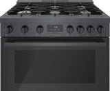 800 Series Dual Fuel Freestanding Range 36" Black Stainless Steel - (HDS8645U) - BOSCH